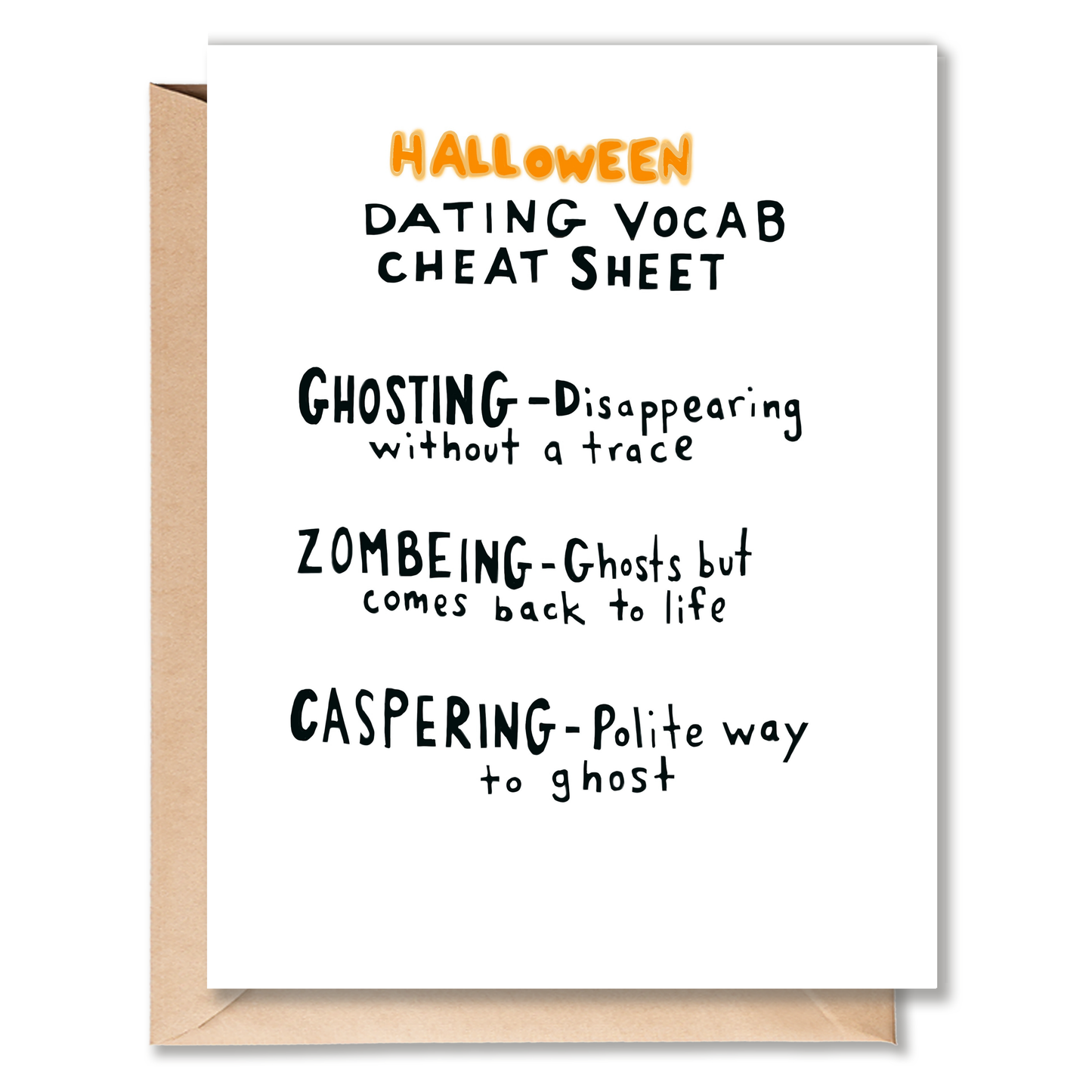 HALLOWEEN DATING CHEAT SHEET CARD