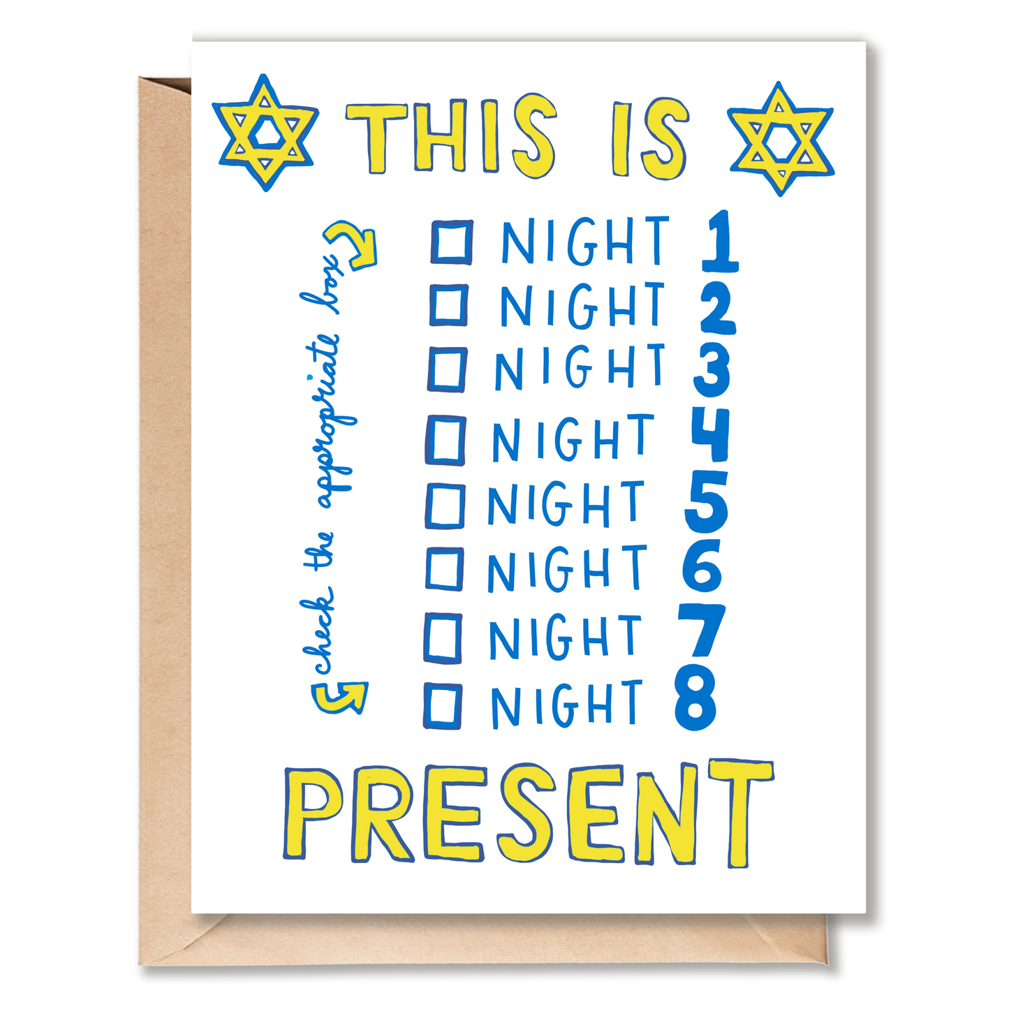 THIS IS HANNUKAH NIGHT # CHECKLIST CARD