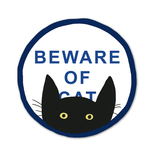 BEWARE OF CAT STICKER