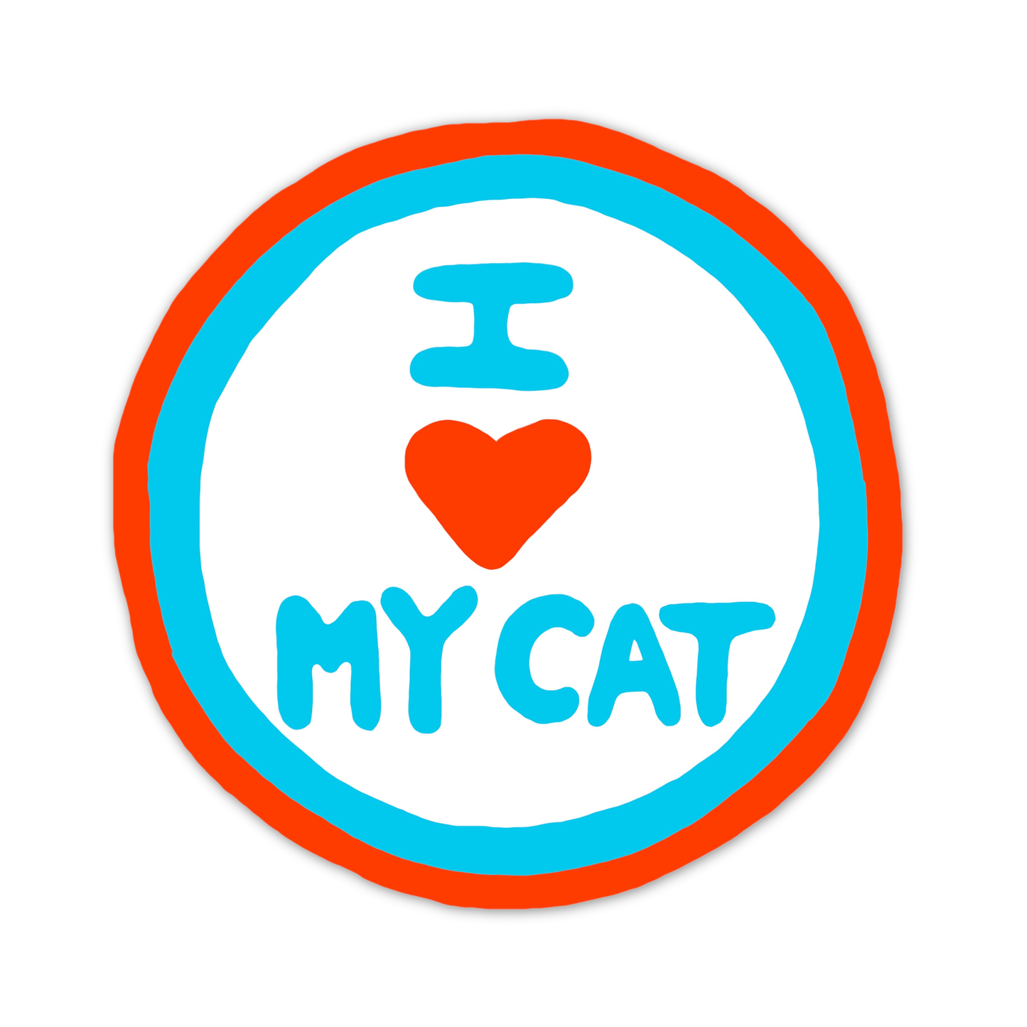 I LOVE MY CAT STICKER