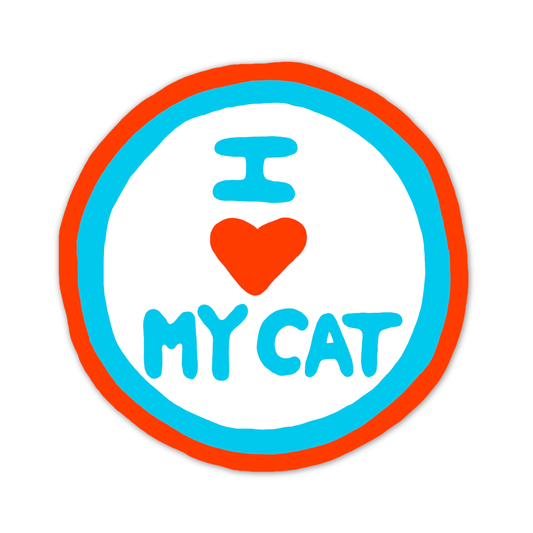 I LOVE MY CAT STICKER