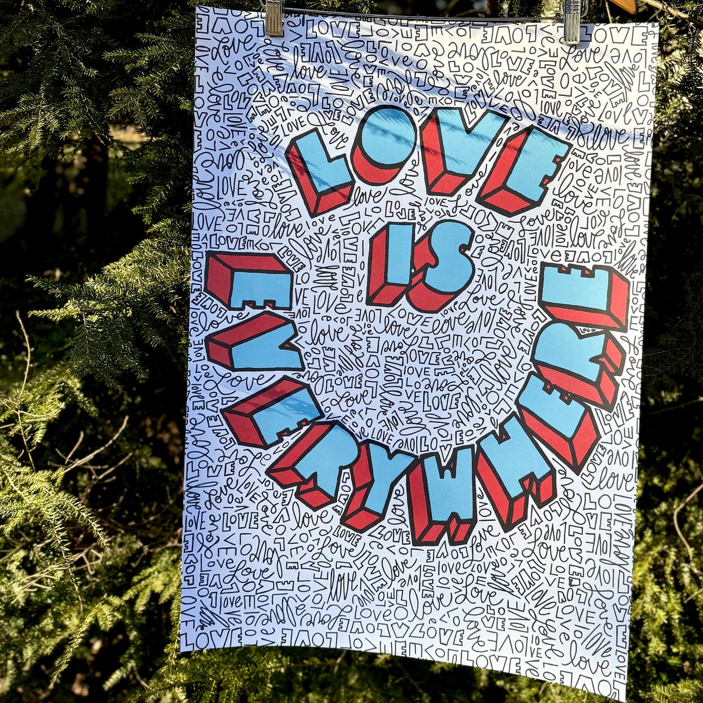 LOVE IS EVERYWHERE POSTER/WRAPPING PAPER