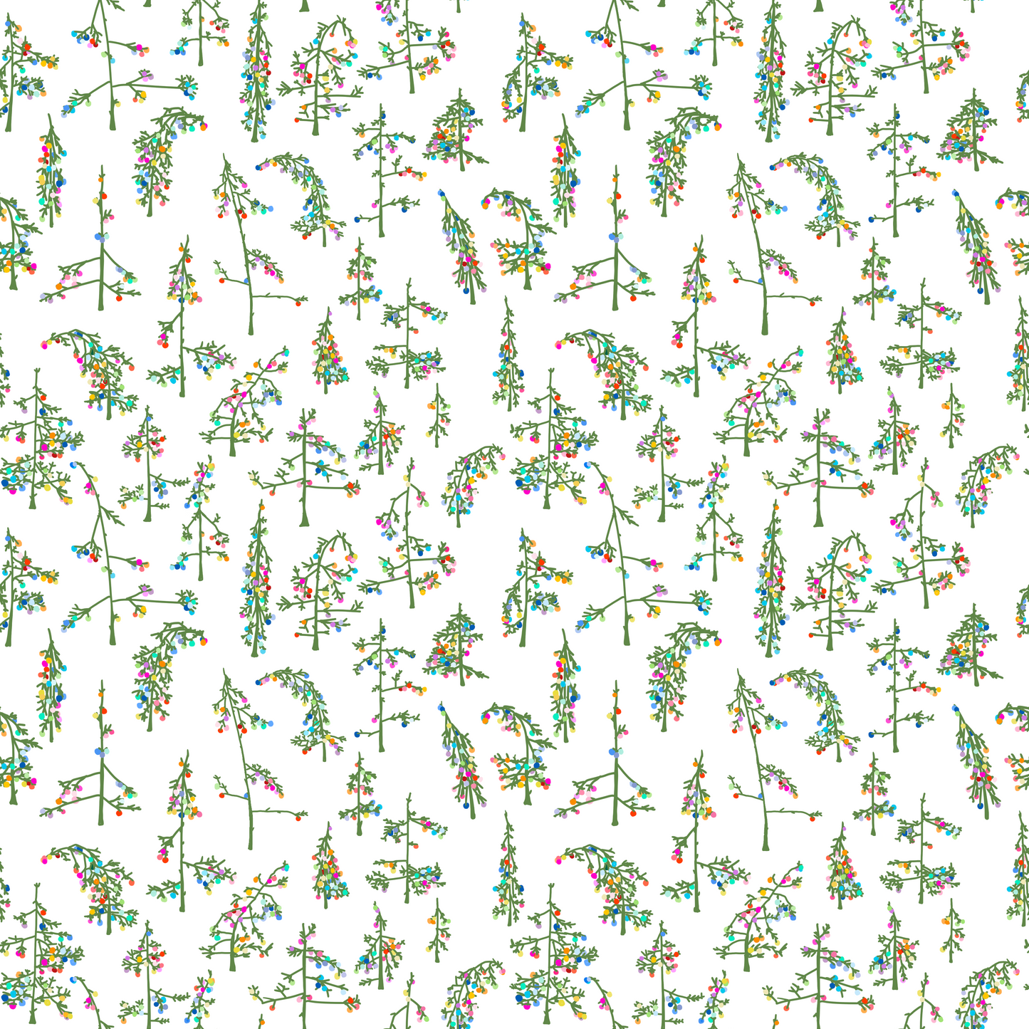 Sad But Happy Christmas Trees Wrapping Paper Roll - Set of 3