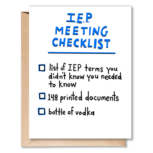 I.E.P. MEETING CHECKLIST CARD