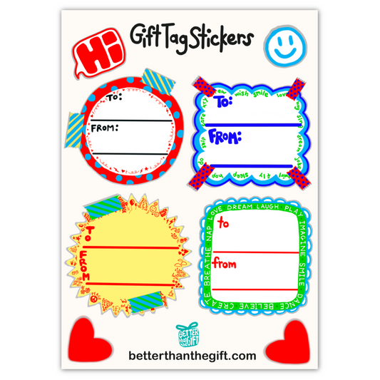 COLORFUL GIFT TAG STICKER SHEET