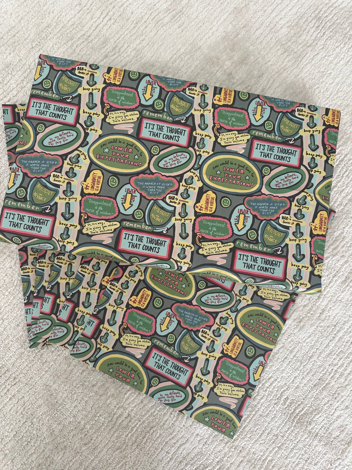 LOWER YOUR EXPECTATIONS WRAPPING PAPER