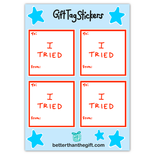 I TRIED GIFT TAG STICKER SHEET