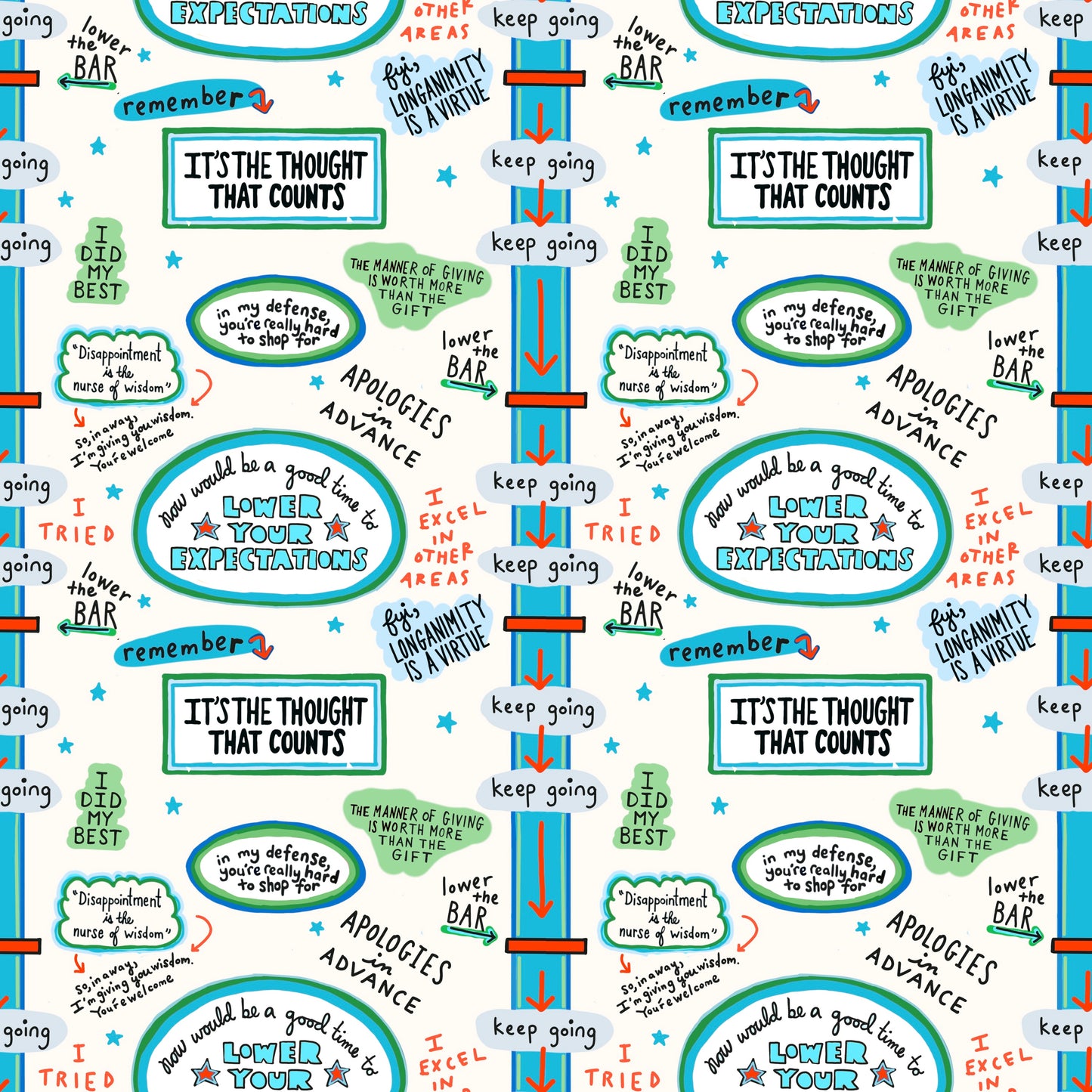 LOWER YOUR EXPECTATIONS WRAPPING PAPER