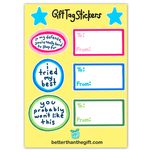 PESSIMISTIC GIFT TAG STICKER SHEET