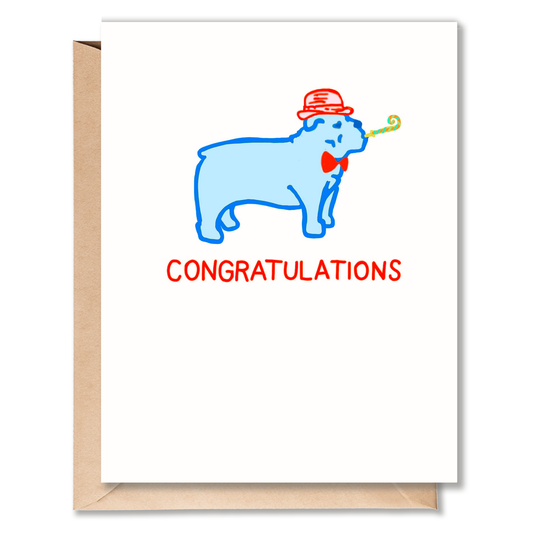 Congratulations Bulldog Greeting Card