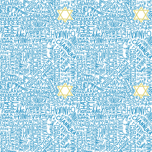 Star of David Hanukkah Wrapping Paper Roll - Set of 3